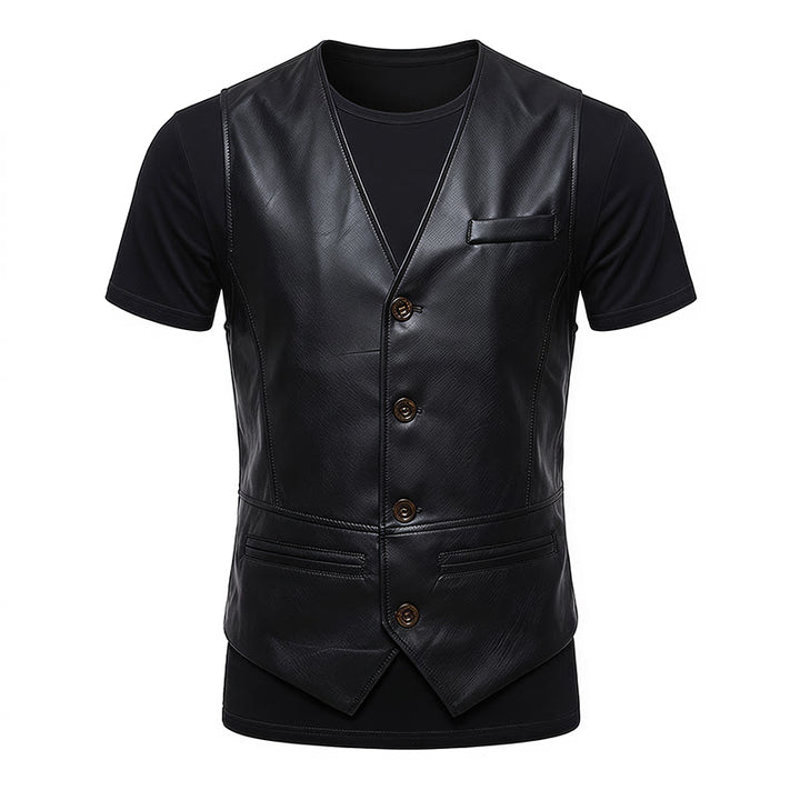 Men's Four Seasons Casual Formal Layering Leather Vest - image 14