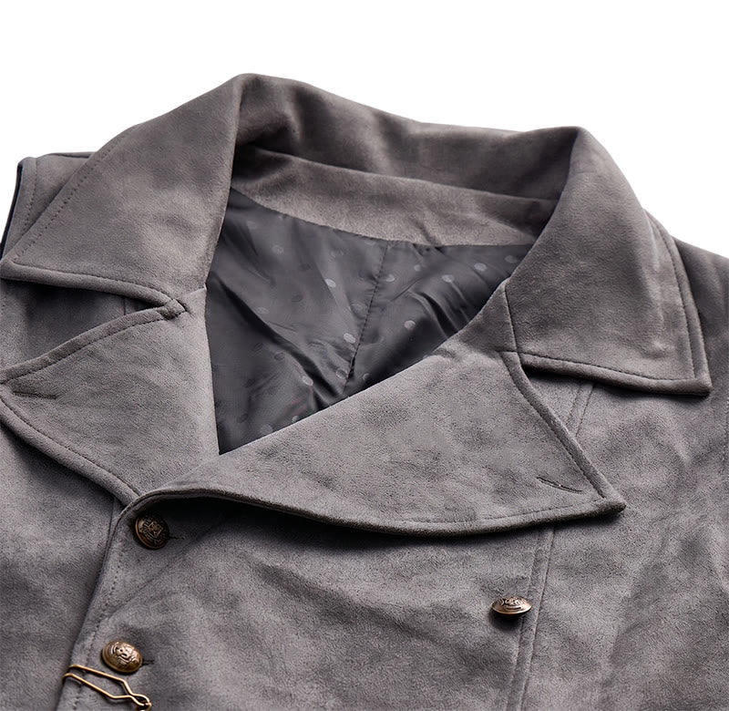 Men's Retro Double-Breasted Suit Vest With Bronze Chain - image 10