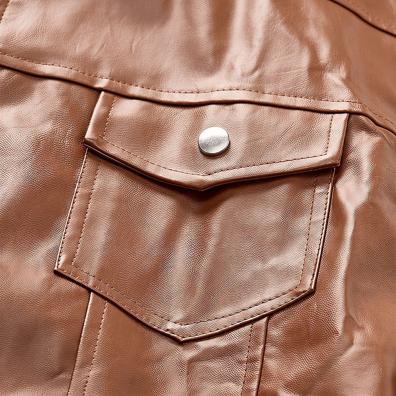 Men's Flap Pockets Casual Motorcycle Outerwear Leather Vest - image 6