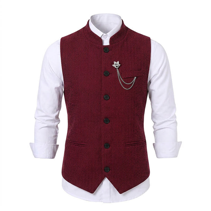 Men's Vintage Tweed Suit Vest With Royal Chain Brooch - image 16