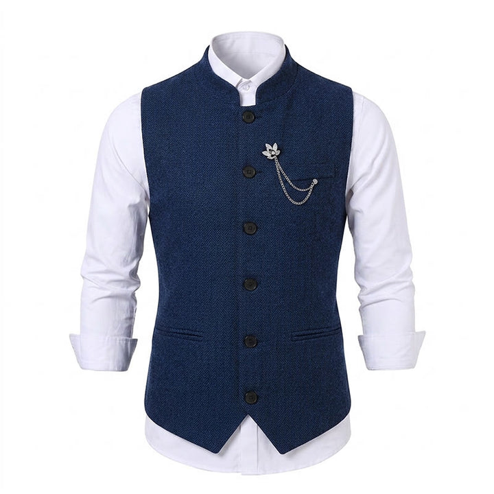 Men's Vintage Tweed Suit Vest With Royal Chain Brooch - image 17