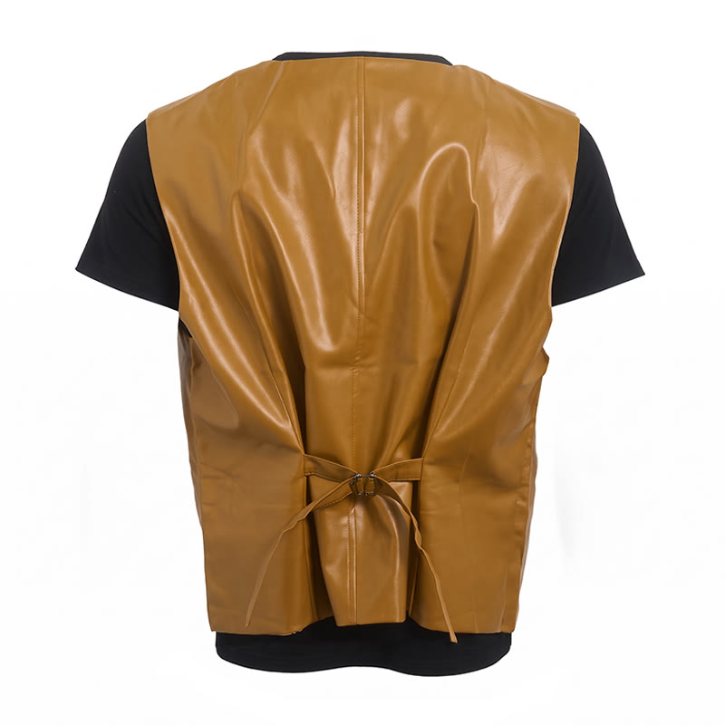 Men's Vintage Western Notch Lapel Suit Leather Vest - image 14