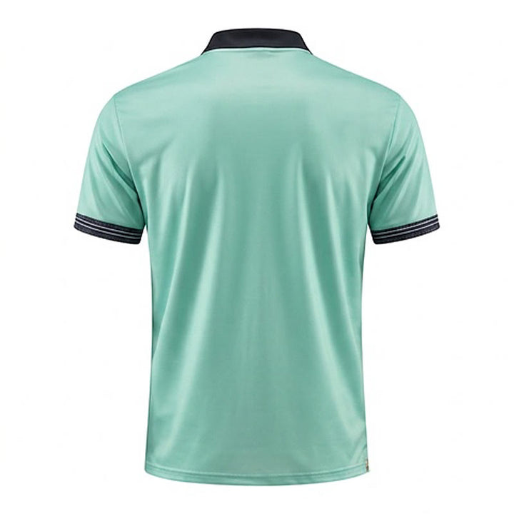 Men's Modern Black Striped Print Summer Polo Shirt - image 17