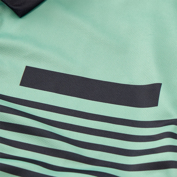 Men's Modern Black Striped Print Summer Polo Shirt - image 11