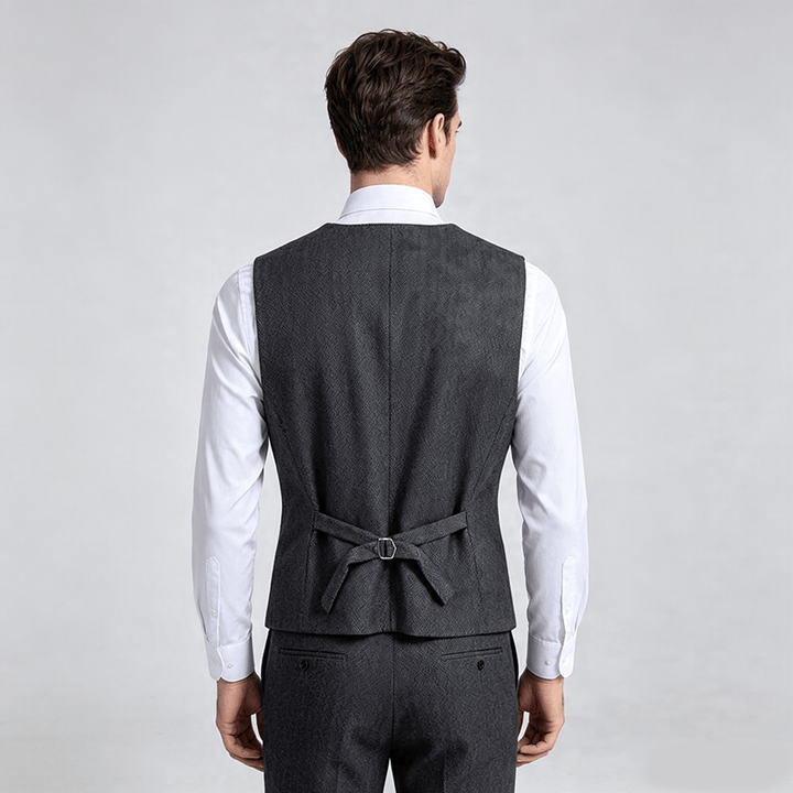 Men's Solid Color Slim Fit All Season Suit Vest - image 3