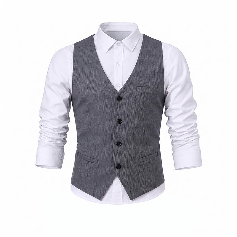 Men's All Season Work Waistcoat Daily Wedding Banquet Suit Vest - image 15