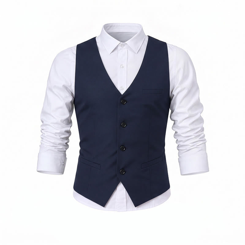 Men's All Season Work Waistcoat Daily Wedding Banquet Suit Vest - image 14