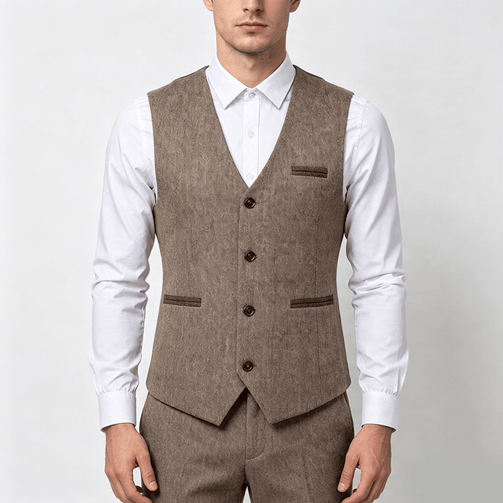 Men's Vintage Textured All Season Casual Suit Vest - image 1