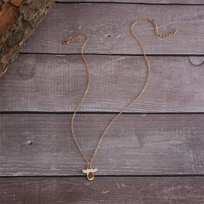 The Little Moo Genuine Cowhide Cow Head Necklace - image 3
