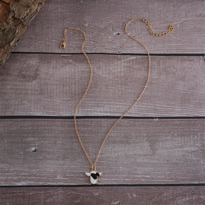 The Little Moo Genuine Cowhide Cow Head Necklace - image 7
