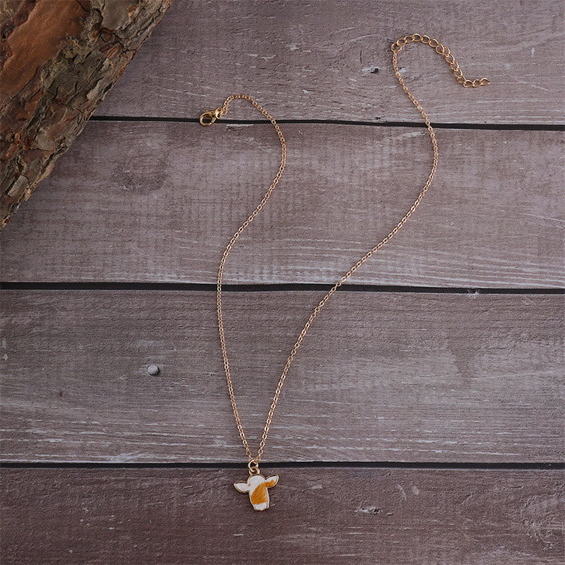 The Little Moo Genuine Cowhide Cow Head Necklace - image 5