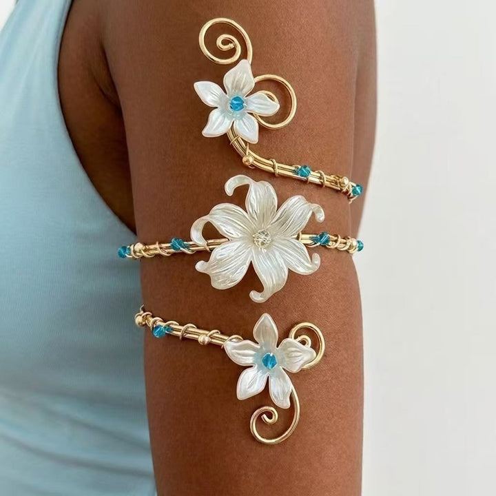 Ethereal Flower Pearl Buds Art Swirls Armlet - Style #8 - image 17