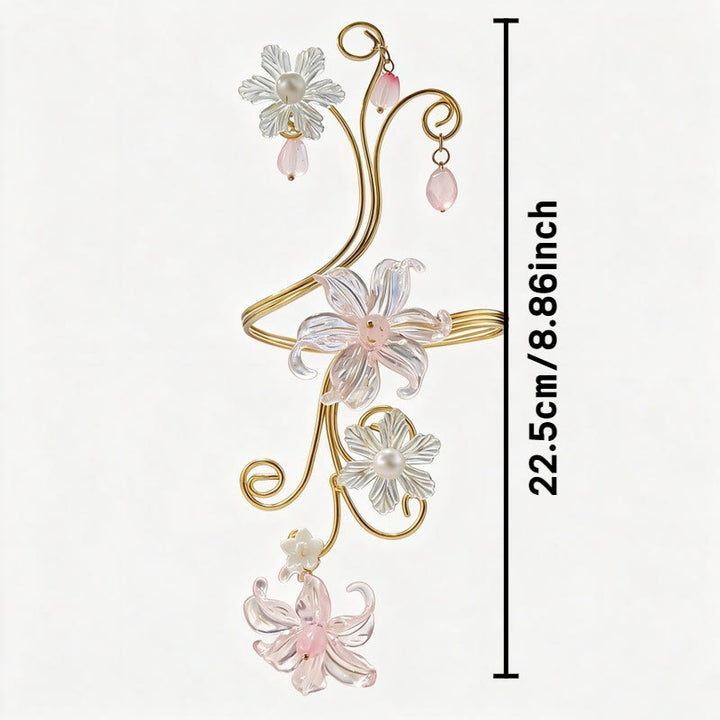 Ethereal Flower Pearl Buds Art Swirls Armlet - image 2