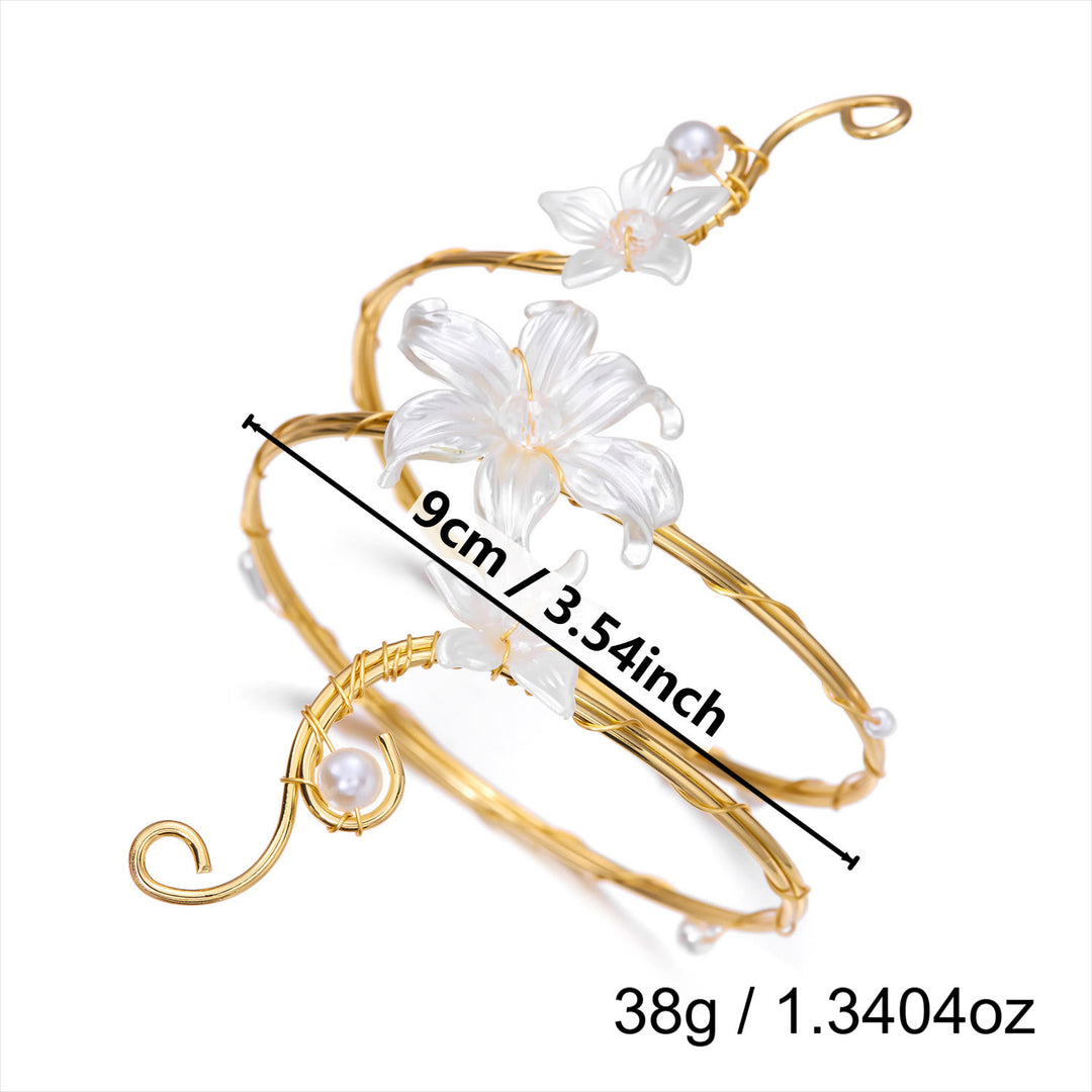 Ethereal Flower Pearl Buds Art Swirls Armlet - image 14