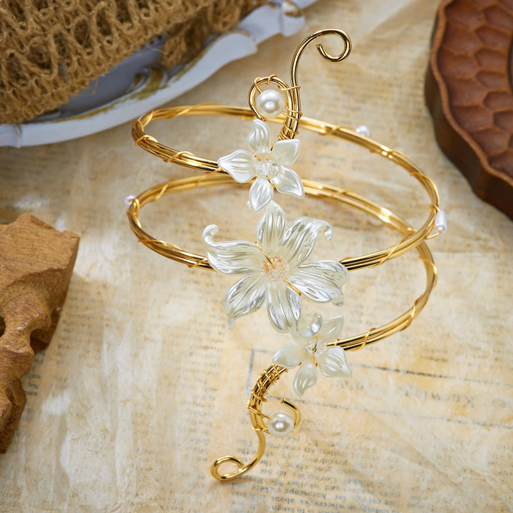 Ethereal Flower Pearl Buds Art Swirls Armlet - image 13