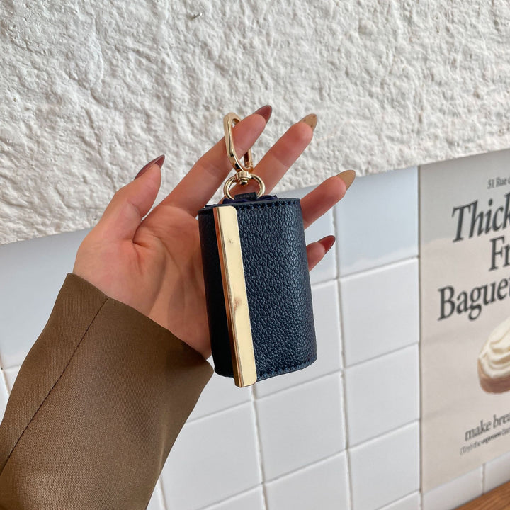 Foldable Nylon Shoulder Tote Bag Keychain With Leather Accent - image 9