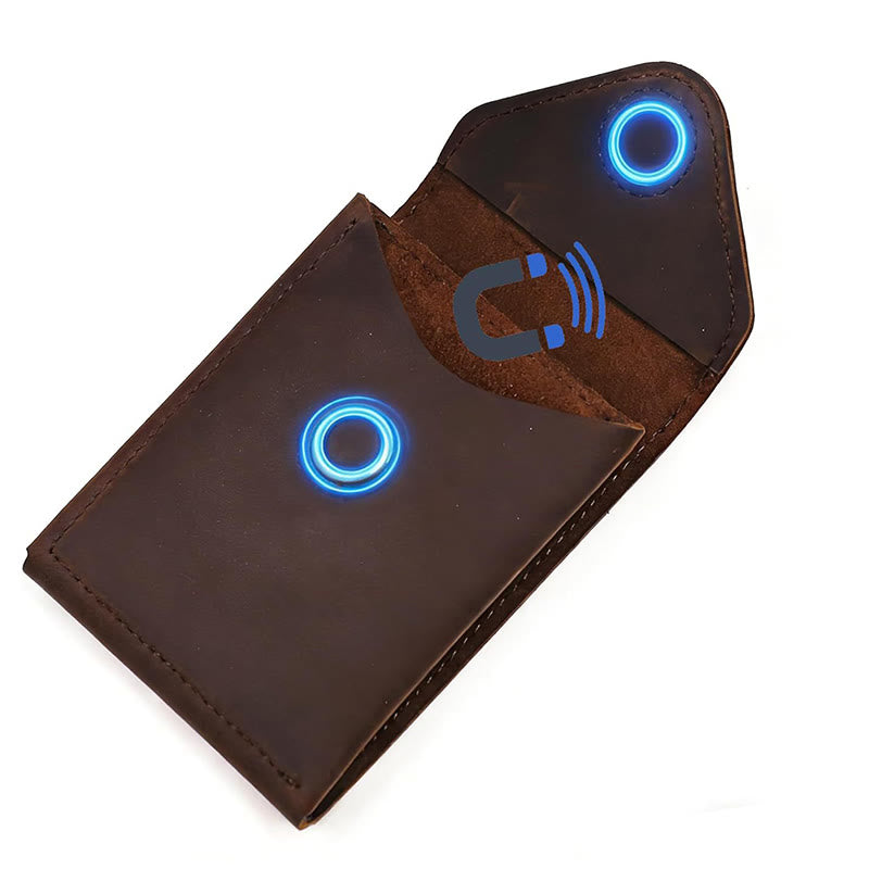 Crazy Horse Leather Magnetic Front Pocket Envelope Wallet - image 5
