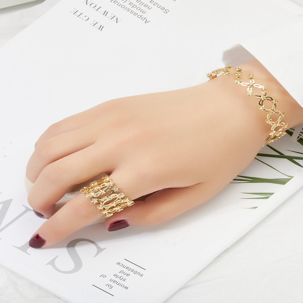 Magic Convertible Rhinestone Folding Bracelet Ring - image 1