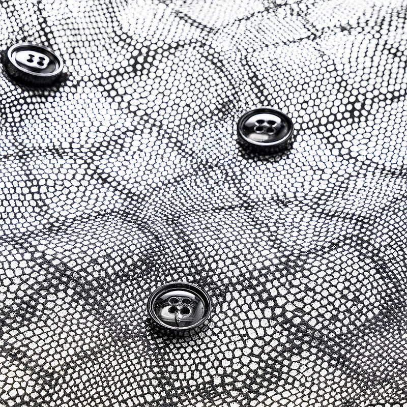 Luxury Metallic-Tone Snakeskin Pattern Suit Vest - image 6