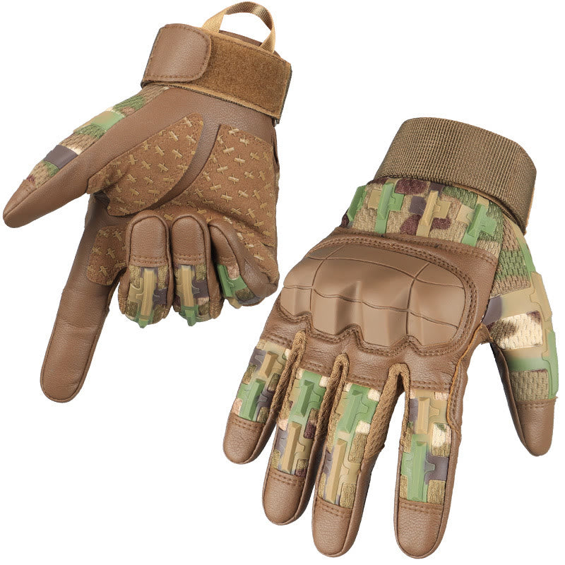 Shockproof Knuckle Protection Outdoor Tactical Gloves - Camo - XL - image 13