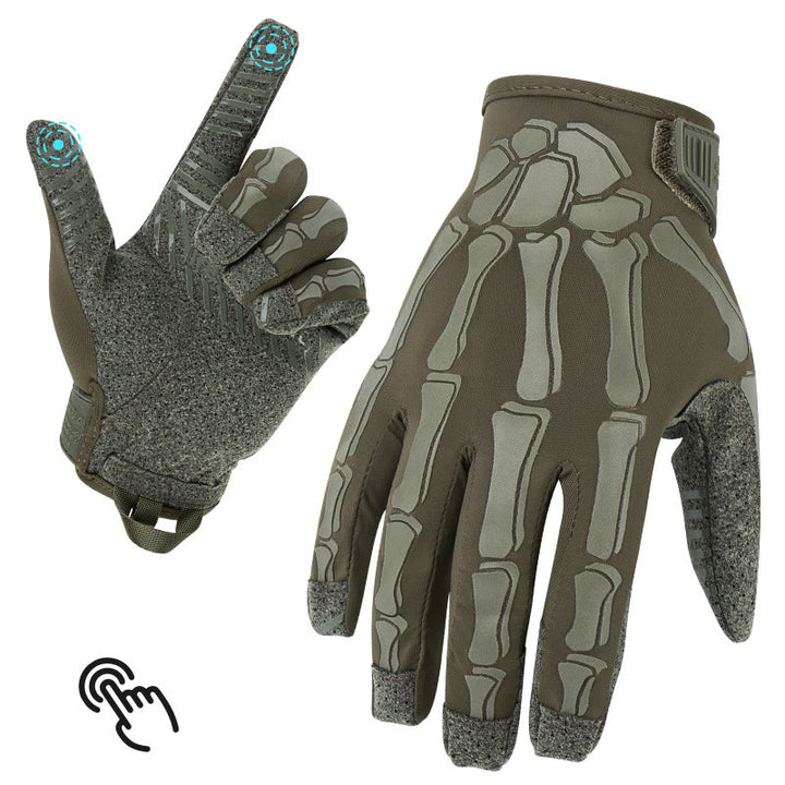 Skeleton Lightweight Summer Elastic Motorcycle Tactical Gloves - Dark Green - XL - image 2