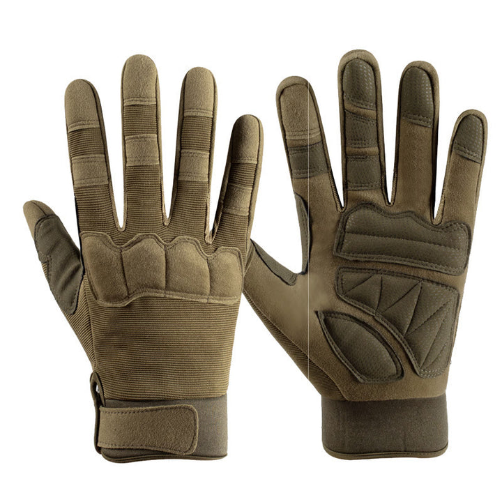 Full Finger Anti-Slip Padded Palm Military Tactical Gloves - Dark Green - XL - image 3