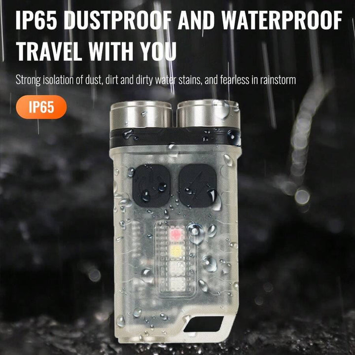 Outdoor Mini LED Dual Beam Rechargeable Flashlight Keychain - image 4