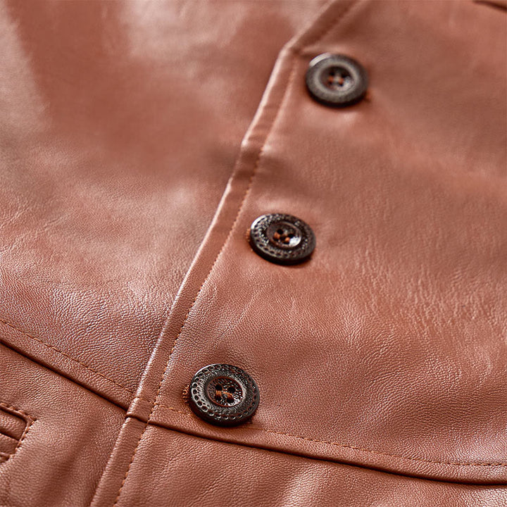 Men's Vintage Cowboy Biker Faux Leather Western Vest - image 6