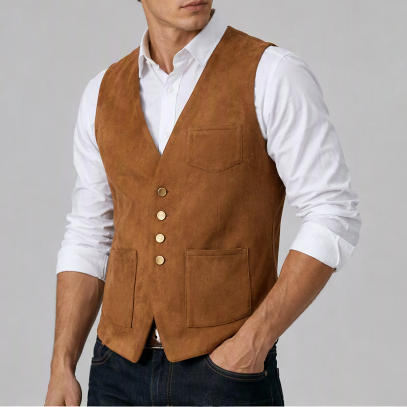 Men's Traditional Western Essential Brown Cowboy Vest - image 3