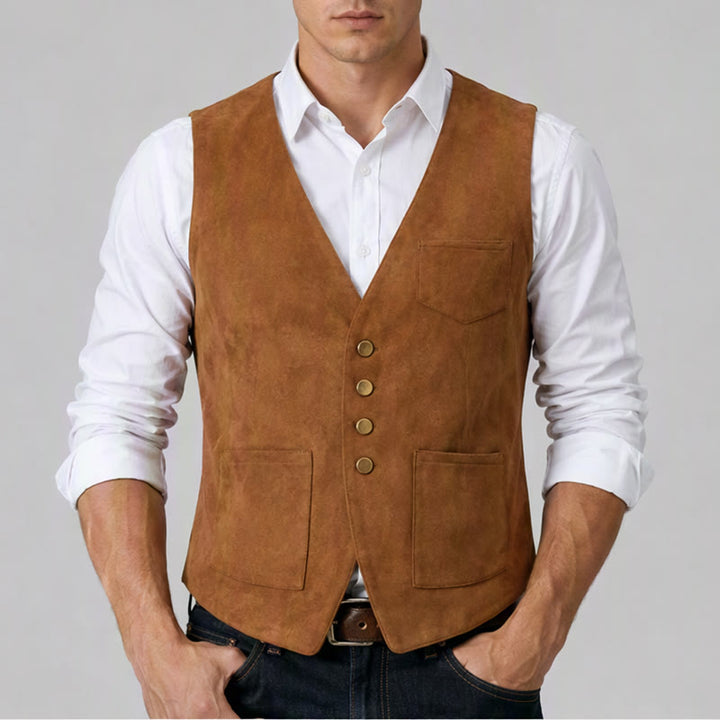 Men's Traditional Western Essential Brown Cowboy Vest - image 1