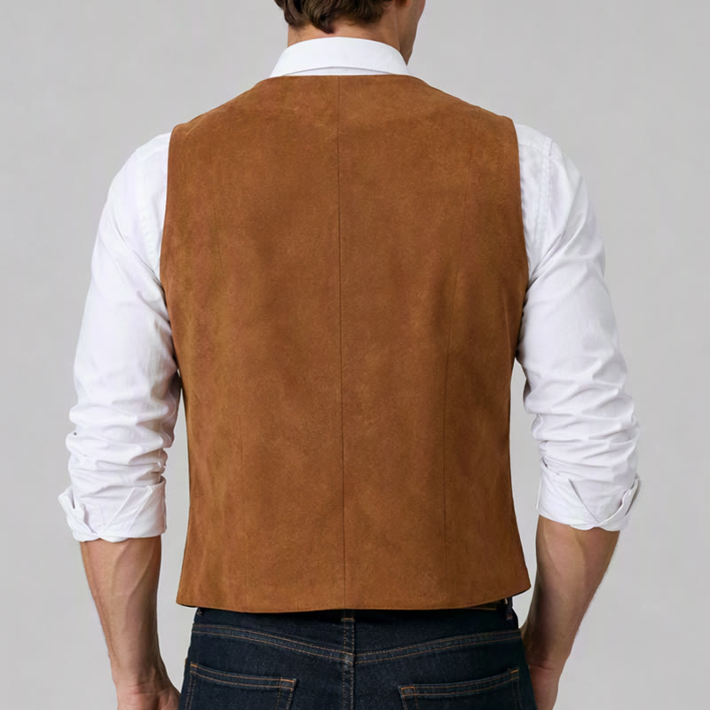 Men's Traditional Western Essential Brown Cowboy Vest - image 2