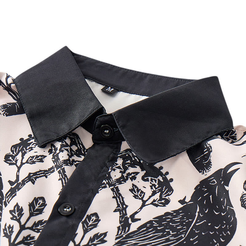 Black Raven & Ivory Floral Cowboy Yoke Western Shirt - image 4