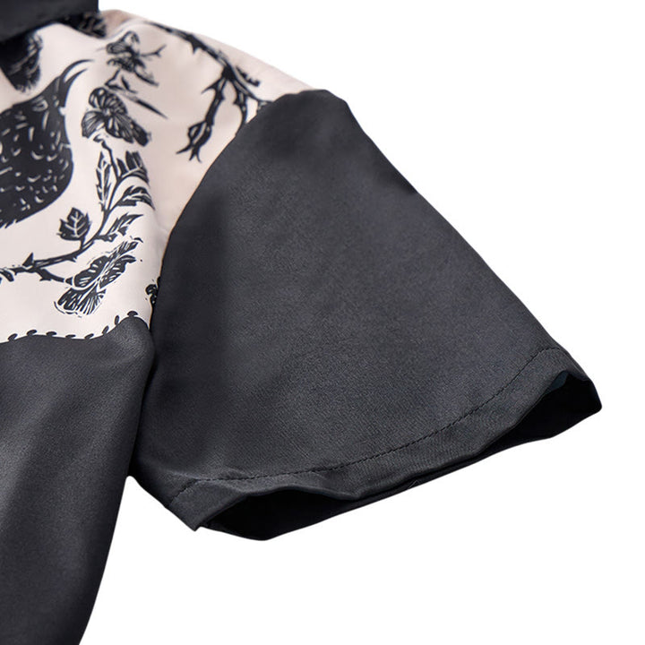 Black Raven & Ivory Floral Cowboy Yoke Western Shirt - image 8