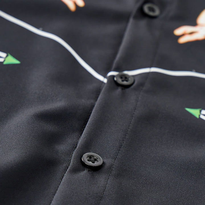 Black Cactus & Longhorn Skull Cowboy Yoke Shirt - image 5