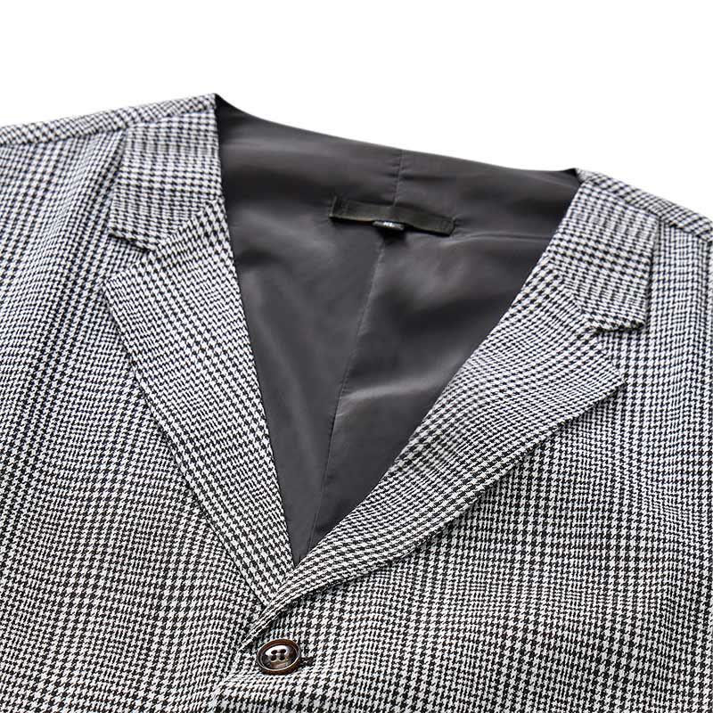British Style Notched Collar Checkered V-Neck Suit Vest - image 5