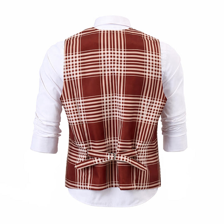Brown Heritage Check British Gentleman Suit Vest - image 11