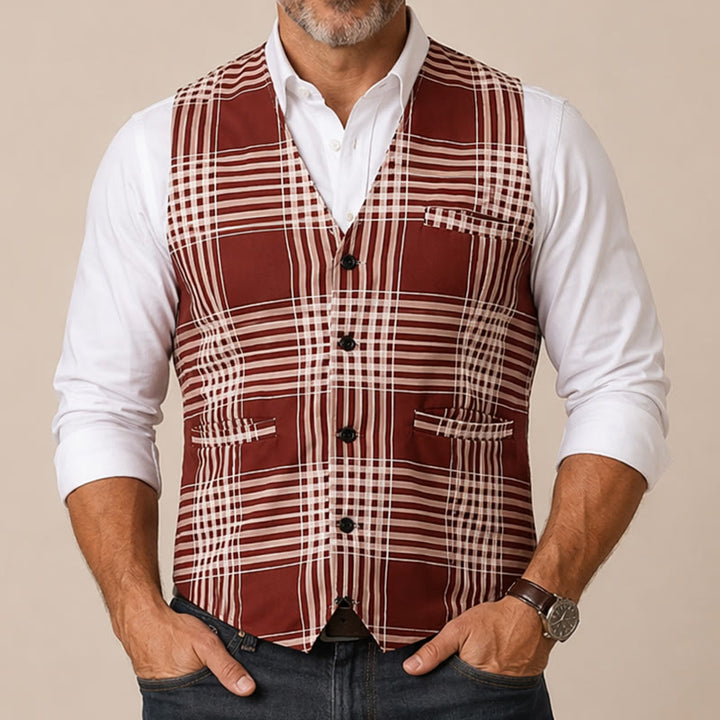 Brown Heritage Check British Gentleman Suit Vest - image 1