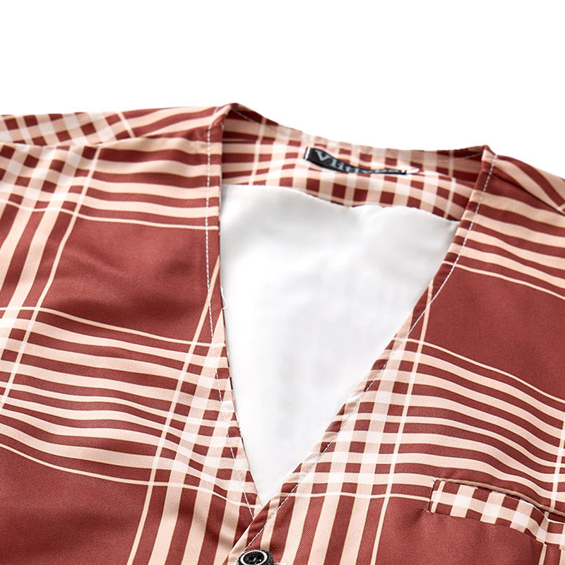 Brown Heritage Check British Gentleman Suit Vest - image 4