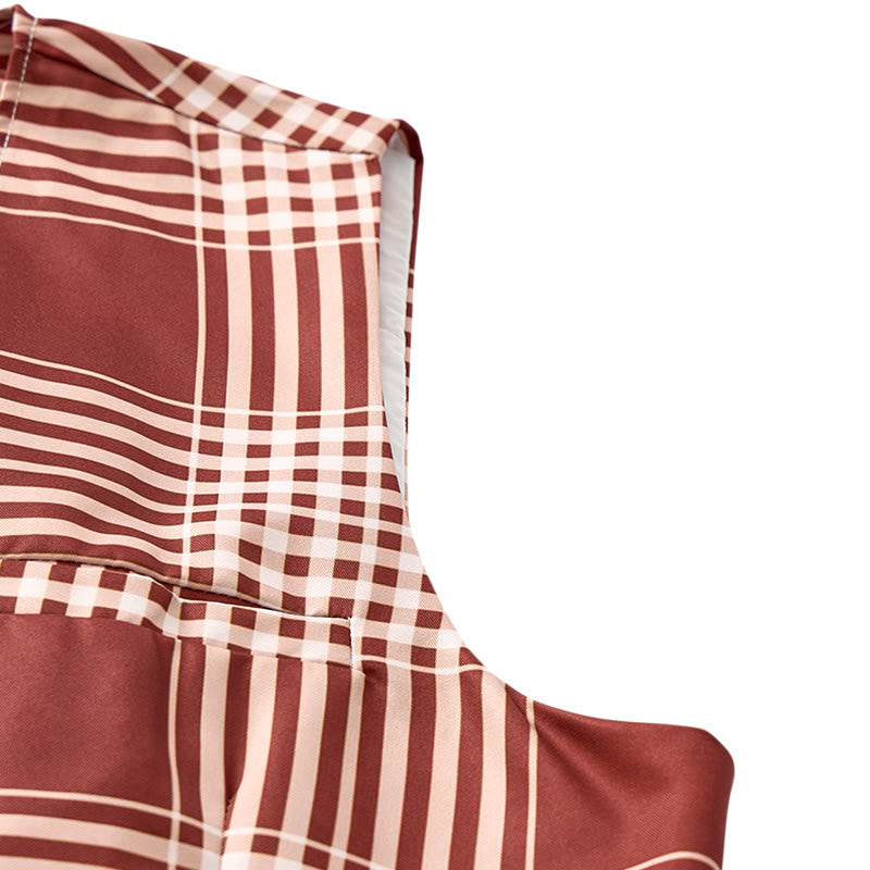 Brown Heritage Check British Gentleman Suit Vest - image 7