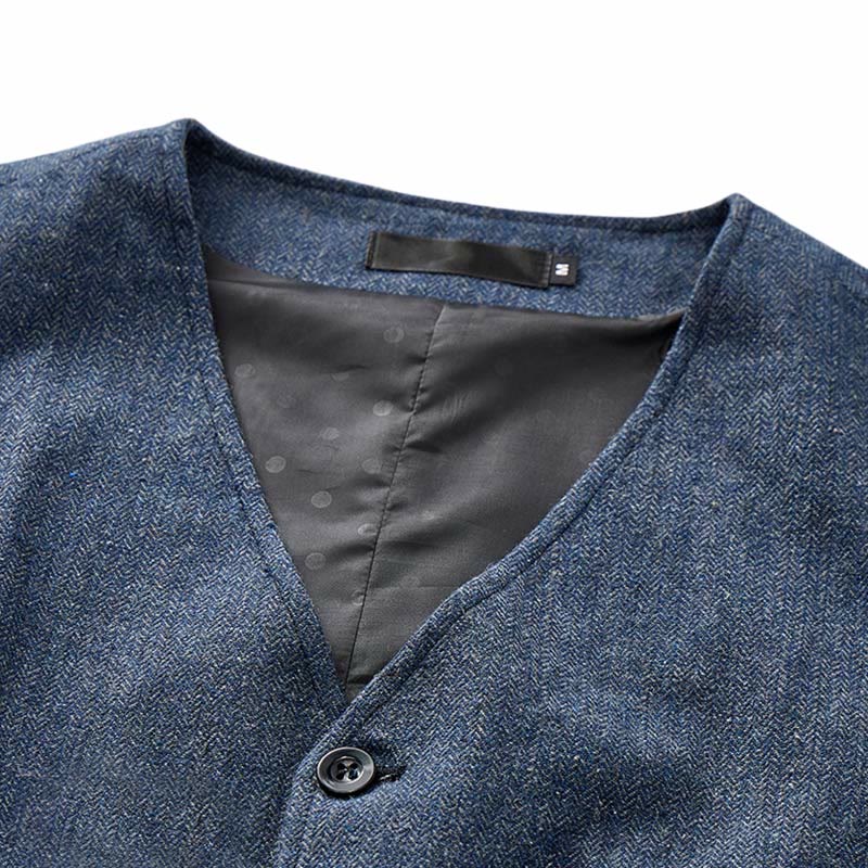 Men's Classic Western Tweed Herringbone Suit Vest - image 9