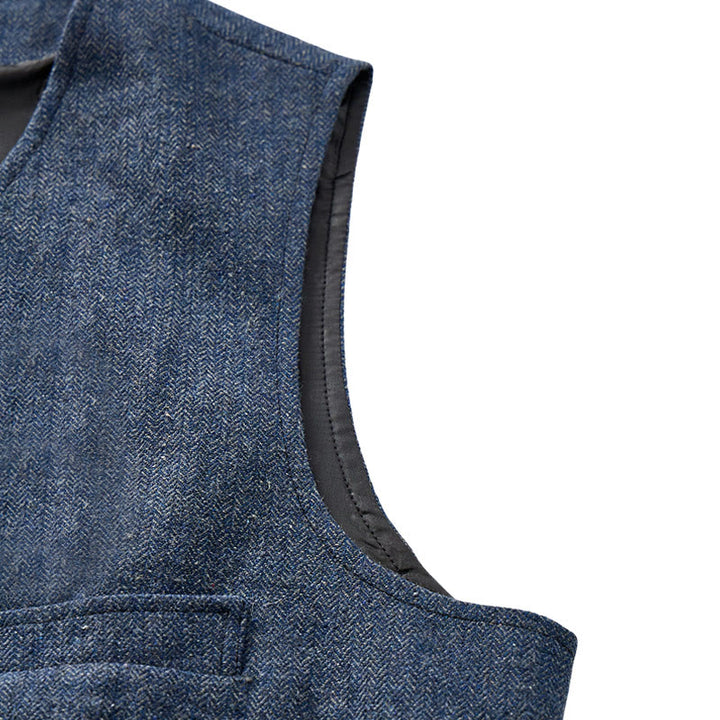 Men's Classic Western Tweed Herringbone Suit Vest - image 12