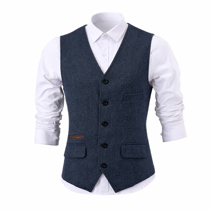 Men's Classic Western Tweed Herringbone Suit Vest - image 13