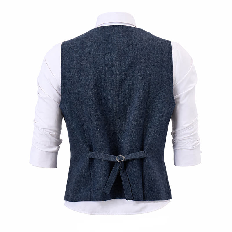 Men's Classic Western Tweed Herringbone Suit Vest - image 14
