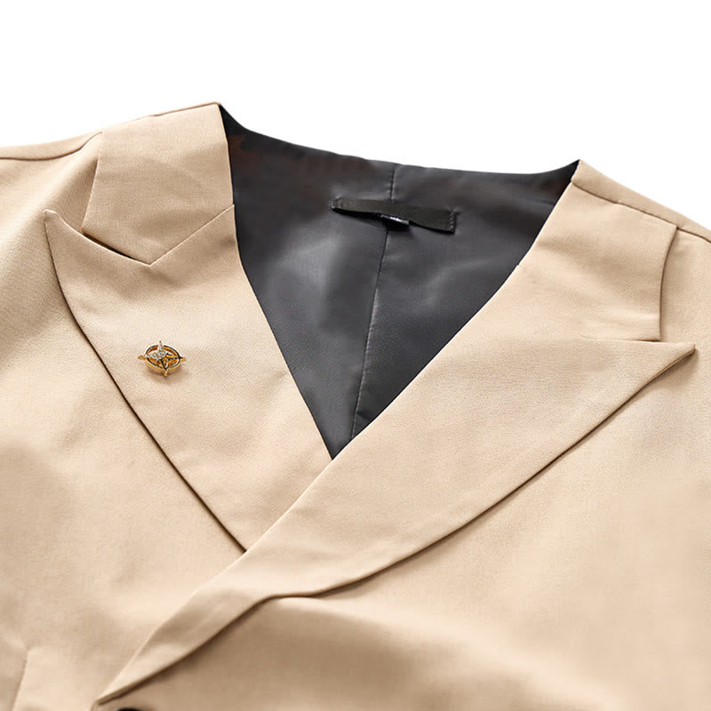 Men's Modern Cowboy Waistcoat Double-breasted Suit Vest With Brooch - image 4