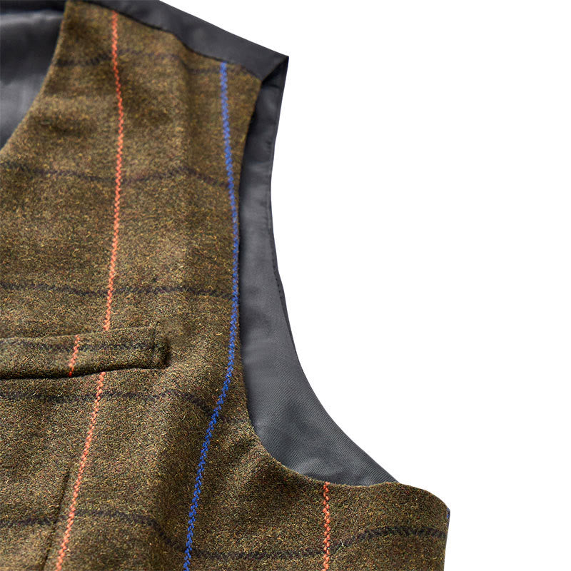 Men's Plaid Pattern Peaky Blinders Inspired Suit Vest - image 9