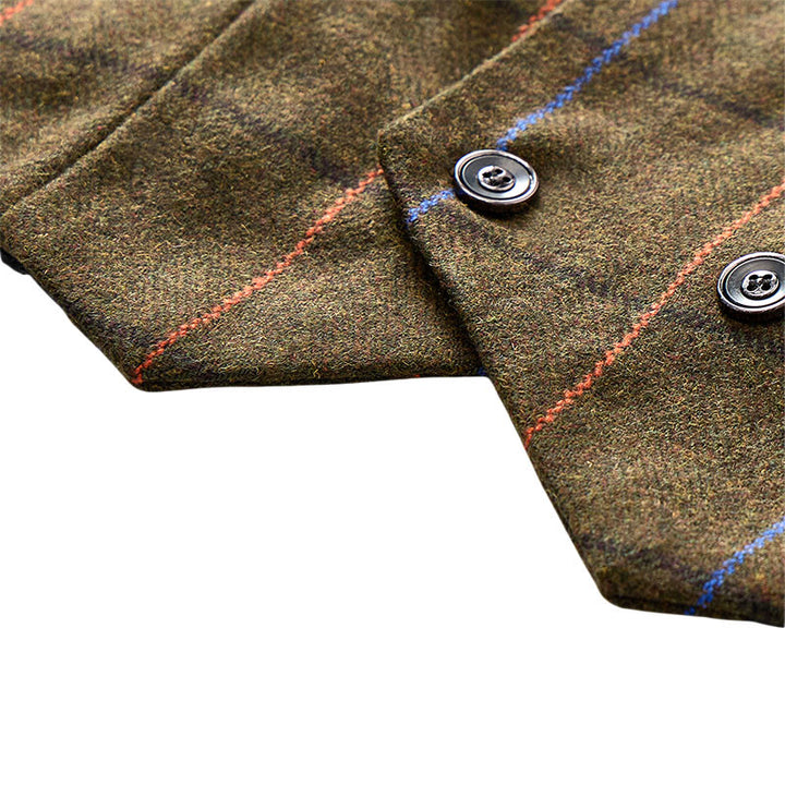 Men's Plaid Pattern Peaky Blinders Inspired Suit Vest - image 10
