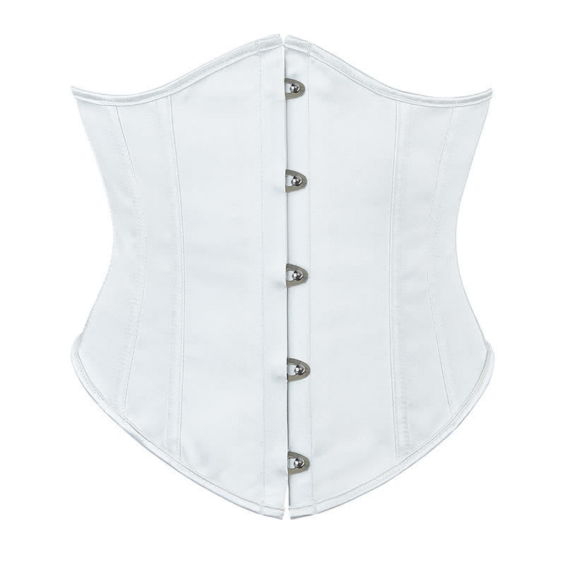 Women's Steampunk Waspie Underbust Corset For Dresses - White - 2XL - image 6