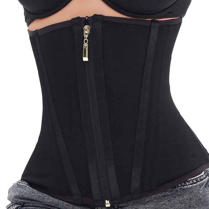 Women Nylon Boned Waist Trainer Multi Rear Hook Tummy Control Slim Corset Shaper - 1.6cm Thick Black - 3XL - image 5