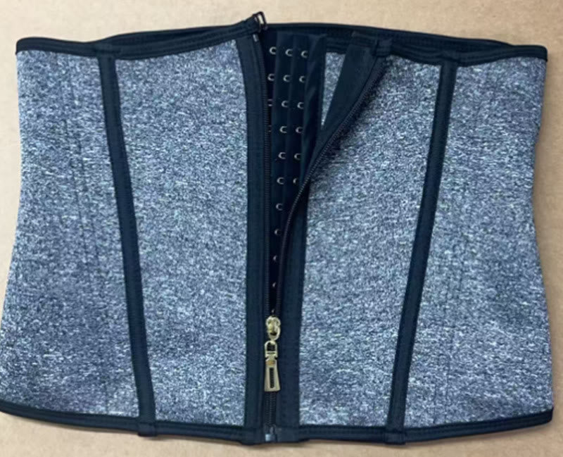 Women Nylon Boned Waist Trainer Multi Rear Hook Tummy Control Slim Corset Shaper - Dark Grey - 3XL - image 4