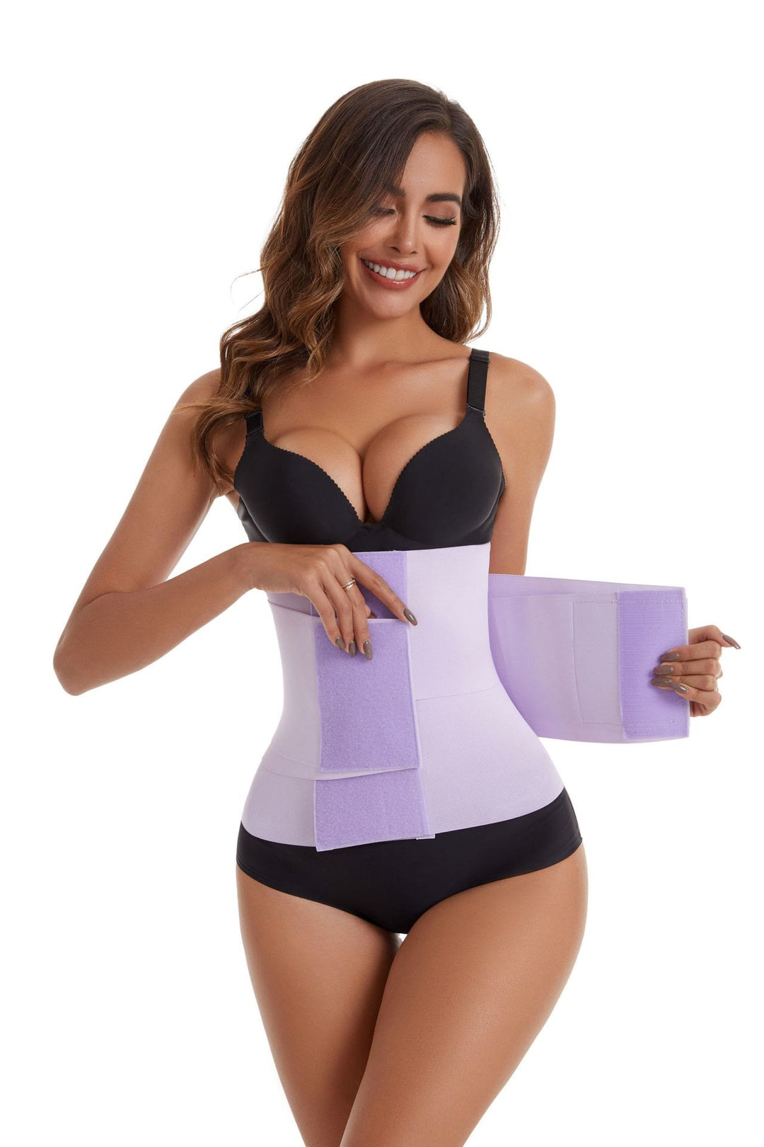 Women Polyester Corset Waist Trainer Tummy Control Body Shaper Belt - Purple - 2XL - image 4